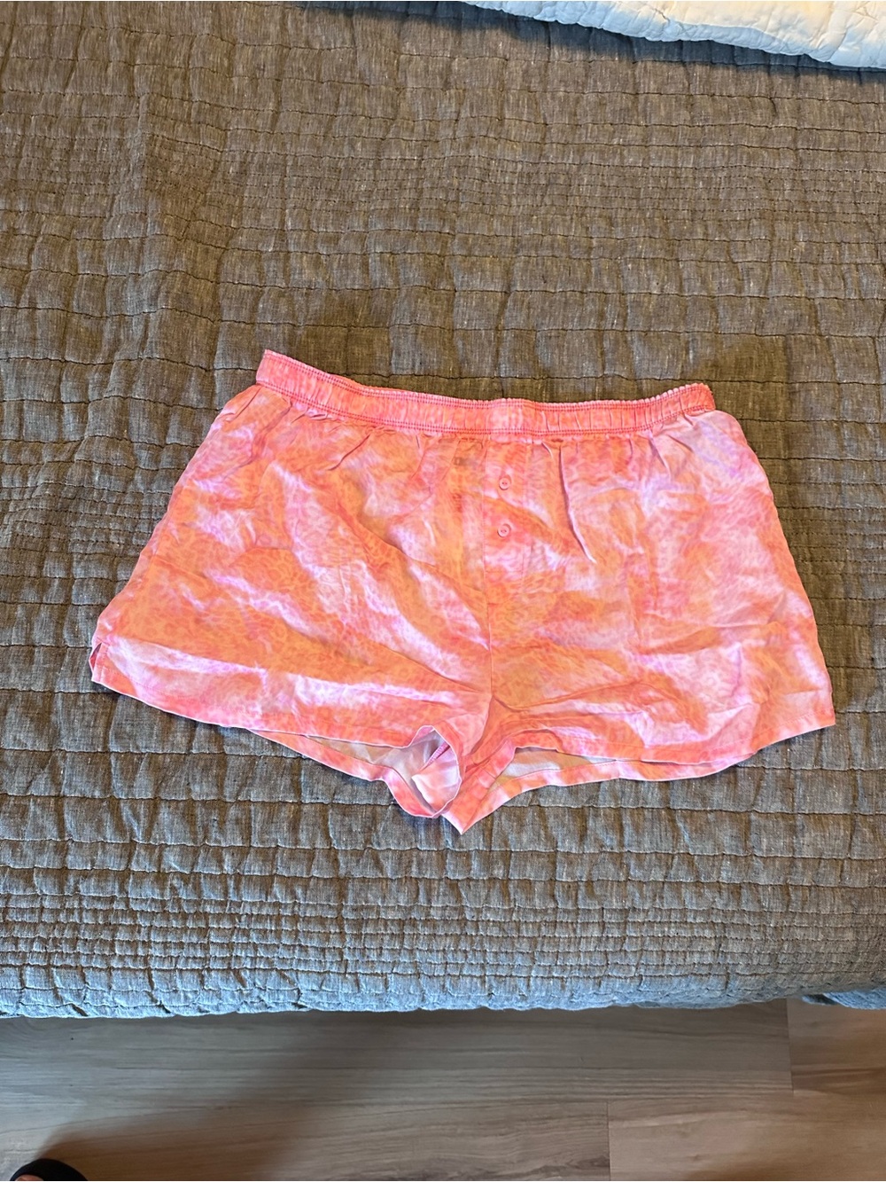 PINK Victoria's Secret Coral Pink Tie-Dye Athletic Shorts